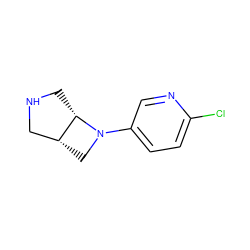 Clc1ccc(N2C[C@@H]3CNC[C@@H]32)cn1 ZINC000028865889