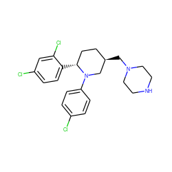 Clc1ccc(N2C[C@H](CN3CCNCC3)CC[C@H]2c2ccc(Cl)cc2Cl)cc1 ZINC000045335517