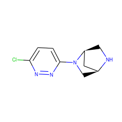 Clc1ccc(N2C[C@H]3C[C@@H]2CN3)nn1 ZINC000027317374