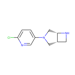 Clc1ccc(N2C[C@H]3CN[C@H]3C2)cn1 ZINC000028866050