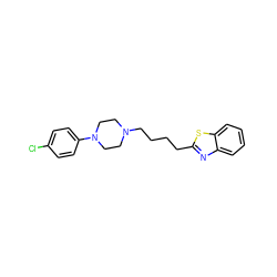 Clc1ccc(N2CCN(CCCCc3nc4ccccc4s3)CC2)cc1 ZINC000084724332