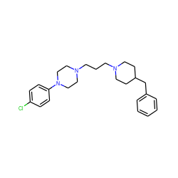 Clc1ccc(N2CCN(CCCN3CCC(Cc4ccccc4)CC3)CC2)cc1 ZINC000653737517