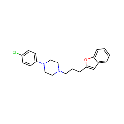 Clc1ccc(N2CCN(CCCc3cc4ccccc4o3)CC2)cc1 ZINC000169350284