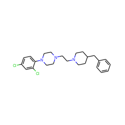 Clc1ccc(N2CCN(CCN3CCC(Cc4ccccc4)CC3)CC2)c(Cl)c1 ZINC000653719549