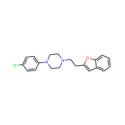 Clc1ccc(N2CCN(CCc3cc4ccccc4o3)CC2)cc1 ZINC000169350283