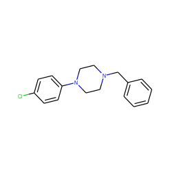 Clc1ccc(N2CCN(Cc3ccccc3)CC2)cc1 ZINC000053206534