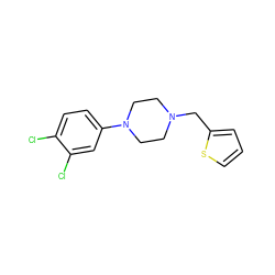 Clc1ccc(N2CCN(Cc3cccs3)CC2)cc1Cl ZINC000096283201