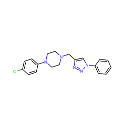 Clc1ccc(N2CCN(Cc3cn(-c4ccccc4)nn3)CC2)cc1 ZINC000045366195