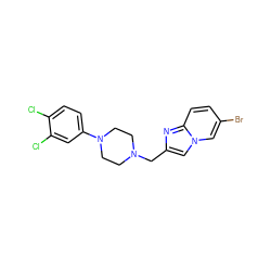 Clc1ccc(N2CCN(Cc3cn4cc(Br)ccc4n3)CC2)cc1Cl ZINC000089774816