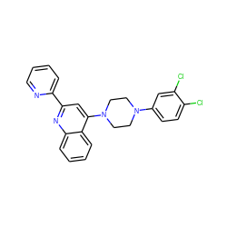 Clc1ccc(N2CCN(c3cc(-c4ccccn4)nc4ccccc34)CC2)cc1Cl ZINC000096269565