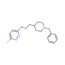 Clc1ccc(NCCC2CCN(Cc3ccccc3)CC2)nn1 ZINC000013863630