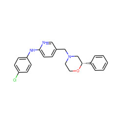 Clc1ccc(Nc2ccc(CN3CCO[C@@H](c4ccccc4)C3)cn2)cc1 ZINC000040954850