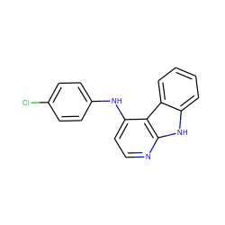 Clc1ccc(Nc2ccnc3[nH]c4ccccc4c23)cc1 ZINC000103297554