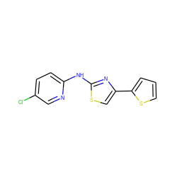 Clc1ccc(Nc2nc(-c3cccs3)cs2)nc1 ZINC000002861307