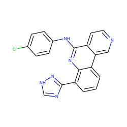 Clc1ccc(Nc2nc3c(-c4nc[nH]n4)cccc3c3cnccc23)cc1 ZINC000073142025