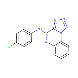 Clc1ccc(Nc2nc3ccccc3n3nnnc23)cc1 ZINC000001425849