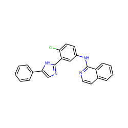 Clc1ccc(Nc2nccc3ccccc23)cc1-c1ncc(-c2ccccc2)[nH]1 ZINC000095580092