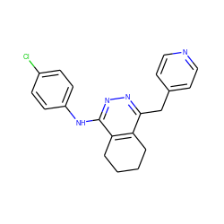 Clc1ccc(Nc2nnc(Cc3ccncc3)c3c2CCCC3)cc1 ZINC000013808851