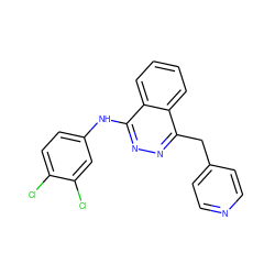 Clc1ccc(Nc2nnc(Cc3ccncc3)c3ccccc23)cc1Cl ZINC000001488976