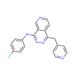 Clc1ccc(Nc2nnc(Cc3ccncc3)c3ccncc23)cc1 ZINC000013808847