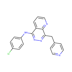 Clc1ccc(Nc2nnc(Cc3ccncc3)c3ncccc23)cc1 ZINC000003832389