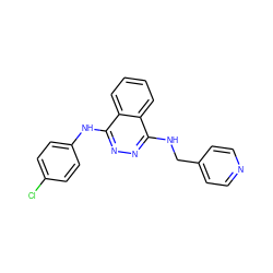 Clc1ccc(Nc2nnc(NCc3ccncc3)c3ccccc23)cc1 ZINC000013808839