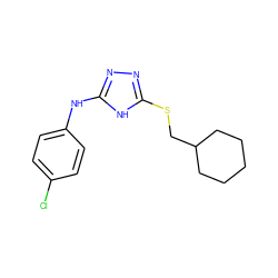 Clc1ccc(Nc2nnc(SCC3CCCCC3)[nH]2)cc1 ZINC000014964172