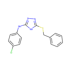 Clc1ccc(Nc2nnc(SCc3ccccc3)[nH]2)cc1 ZINC000014964144