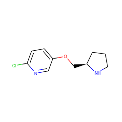 Clc1ccc(OC[C@H]2CCCN2)cn1 ZINC000013777657