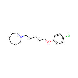 Clc1ccc(OCCCCCN2CCCCCC2)cc1 ZINC000653785875