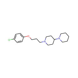 Clc1ccc(OCCCN2CCC(N3CCCCC3)CC2)cc1 ZINC000040866031