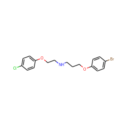 Clc1ccc(OCCNCCCOc2ccc(Br)cc2)cc1 ZINC000013766788