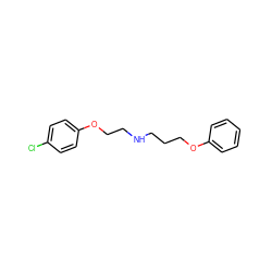 Clc1ccc(OCCNCCCOc2ccccc2)cc1 ZINC000001545791