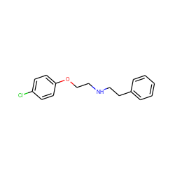 Clc1ccc(OCCNCCc2ccccc2)cc1 ZINC000002825352