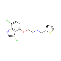 Clc1ccc(OCCNCc2cccs2)c2c(Cl)c[nH]c12 ZINC000001903135