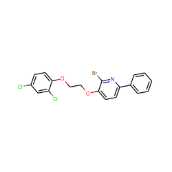 Clc1ccc(OCCOc2ccc(-c3ccccc3)nc2Br)c(Cl)c1 ZINC000073219576