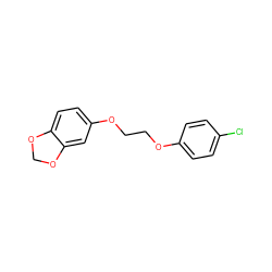 Clc1ccc(OCCOc2ccc3c(c2)OCO3)cc1 ZINC000195583875