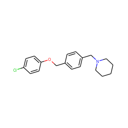 Clc1ccc(OCc2ccc(CN3CCCCC3)cc2)cc1 ZINC000013517626