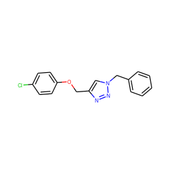 Clc1ccc(OCc2cn(Cc3ccccc3)nn2)cc1 ZINC000072182650