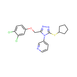 Clc1ccc(OCc2nnc(SC3CCCC3)n2-c2cccnc2)cc1Cl ZINC000095608406