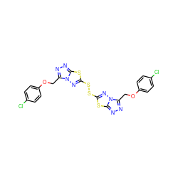 Clc1ccc(OCc2nnc3sc(SSc4nn5c(COc6ccc(Cl)cc6)nnc5s4)nn23)cc1 ZINC000043024568