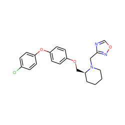 Clc1ccc(Oc2ccc(OC[C@@H]3CCCCN3Cc3ncon3)cc2)cc1 ZINC000049088941