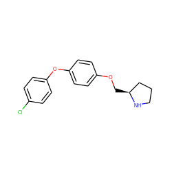 Clc1ccc(Oc2ccc(OC[C@H]3CCCN3)cc2)cc1 ZINC000045253286