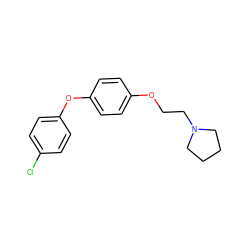 Clc1ccc(Oc2ccc(OCCN3CCCC3)cc2)cc1 ZINC000071319407