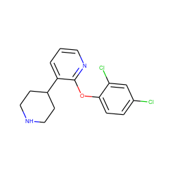 Clc1ccc(Oc2ncccc2C2CCNCC2)c(Cl)c1 ZINC000045355996