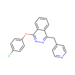 Clc1ccc(Oc2nnc(Cc3ccncc3)c3ccccc23)cc1 ZINC000013808825