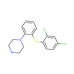 Clc1ccc(Sc2ccccc2N2CCNCC2)c(Cl)c1 ZINC000095559542