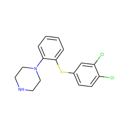 Clc1ccc(Sc2ccccc2N2CCNCC2)cc1Cl ZINC000095563306