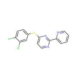 Clc1ccc(Sc2ccnc(-c3ccccn3)n2)cc1Cl ZINC000036422933