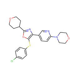 Clc1ccc(Sc2oc(C3CCOCC3)nc2-c2ccc(N3CCOCC3)nc2)cc1 ZINC000072317513